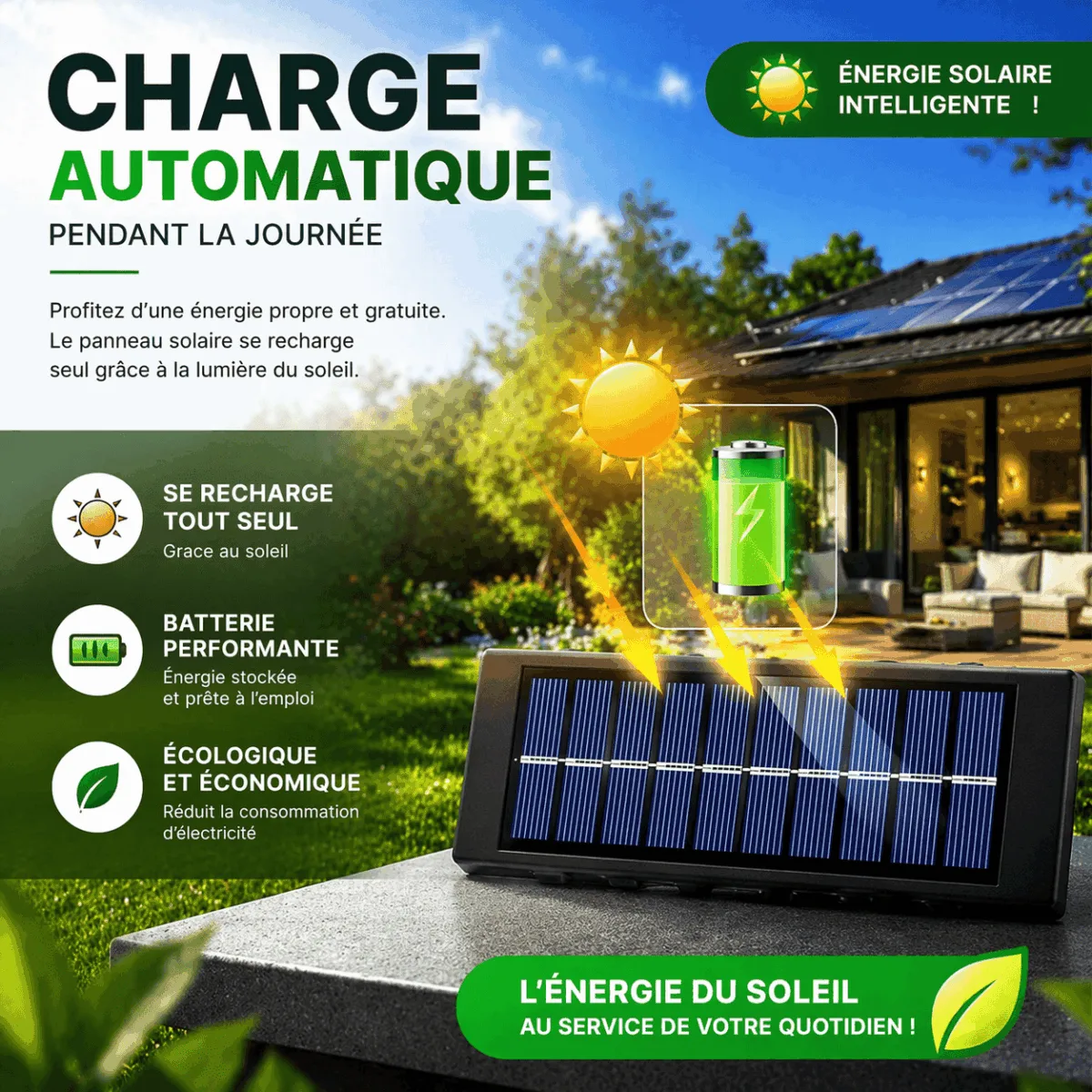 Lampe Murale Solaire Extérieur LED IP65 – Pack 2 Éclairage Jardin Automatique – Image 4