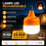 Lampe LED Rechargeable USB – Éclairage Puissant Portable (Camping & Maison)