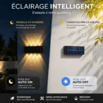 Lampe Murale Solaire Extérieur LED IP65 – Pack 2 Éclairage Jardin Automatique – Image 3