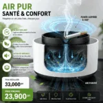 Cendrier Purificateur d’Air Sans Fumée 360° – Anti Odeur Cigarette | Silencieux & Portable