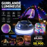 Guirlande Lumineuse Solaire Camping LED Multicolore – Lampe Rechargeable Extérieur & Intérieur