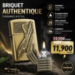 Briquet Métallique Rechargeable Résistant au Vent – Design Premium Gravé – Haute Qualité