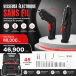 Visseuse Électrique Sans Fil 45 Accessoires Rechargeable USB – Image 2