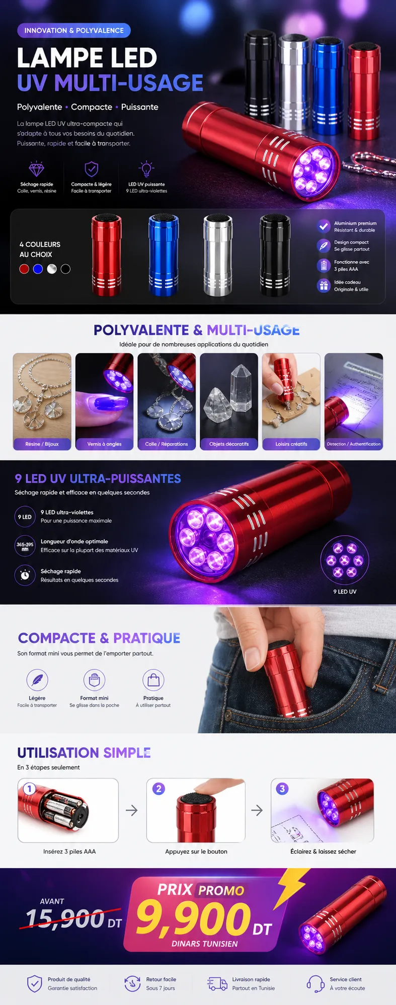 lampe uv led portable tunisie