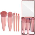 Set de Pinceaux de Maquillage 5 Pièces avec Miroir – Kit Beauté Compact de Voyage – Image 2
