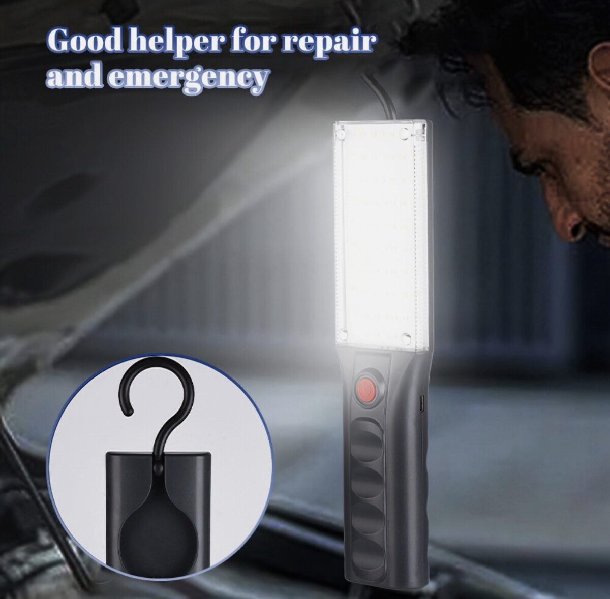Lampe LED de Travail Rechargeable USB-C Magnétique avec Crochet Rotatif 360° | Éclairage Portable Haute Puissance – Image 5