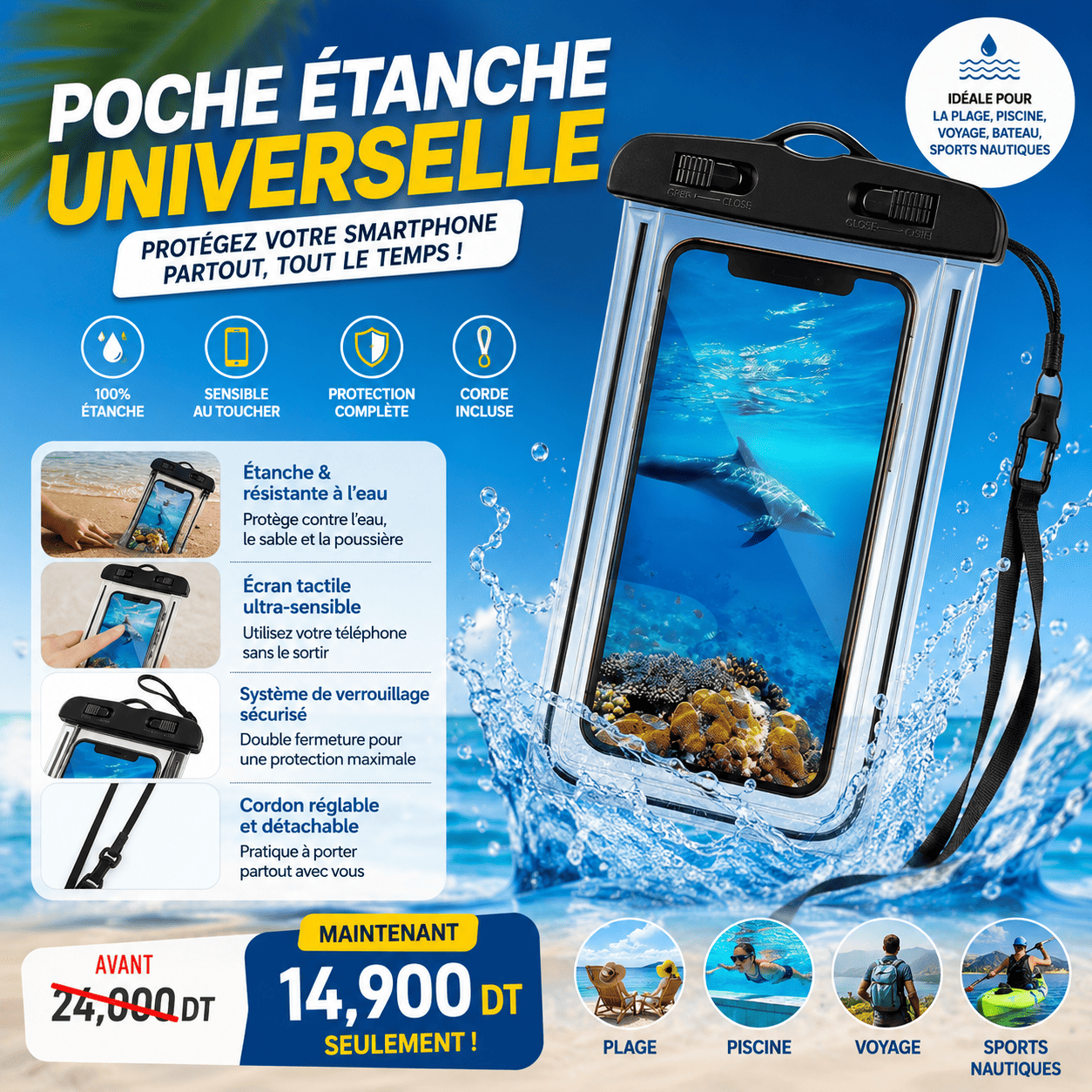 57F2827E-CABF-4B40-95F3-3D413B22BC7F Pochette Étanche Universelle Smartphone | MAXshop Tunisie – Image 1