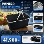 Panier Isotherme Pliable 28L | Sac Thermique Grande Capacité