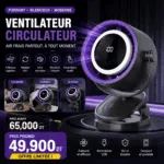 Ventilateur Circulateur Rechargeable USB 360° avec Pince | Puissant et Silencieux