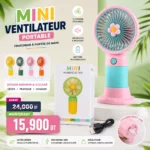 Mini Ventilateur Portable Rechargeable USB 3 Vitesses Silencieux