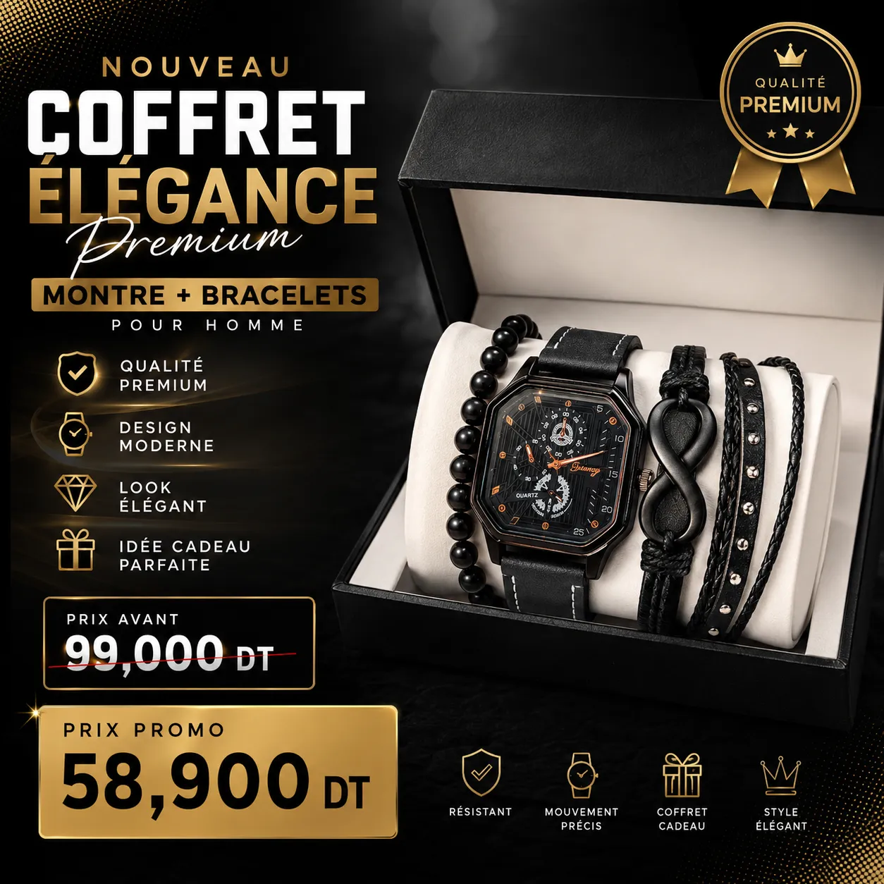 ChatGPT Image 15 juil. 2026, 15_15_51.png Coffret Montre Homme avec 3 Bracelets | Élégance Premium – Image 1