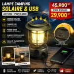 Lanterne de Camping Solaire Rechargeable USB | Power Bank LED Multifonction