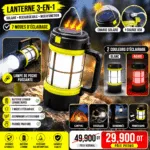 Lanterne Solaire Rechargeable 3-en-1 | Lampe LED, Torche & Power Bank USB