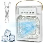 Ventilateur Air Cooler 5 en 1 Rechargeable USB | Rafraîchisseur d’Air Portable avec Brumisateur – Image 3