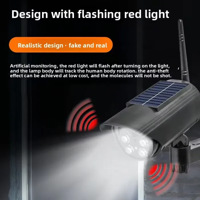 Caméra de Surveillance Factice Solaire avec LED Clignotante | Effet Dissuasif | Sans Fil | Fake camera – Image 6