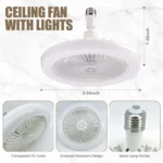 Ventilateur Plafonnier LED Intelligent E27 avec Télécommande | 3 Vitesses & 3 Modes d'Éclairage – Image 3
